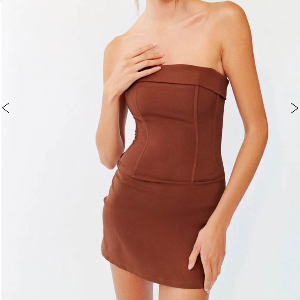 BNWT With Jean Chloe Corset Dress in Chocolate
